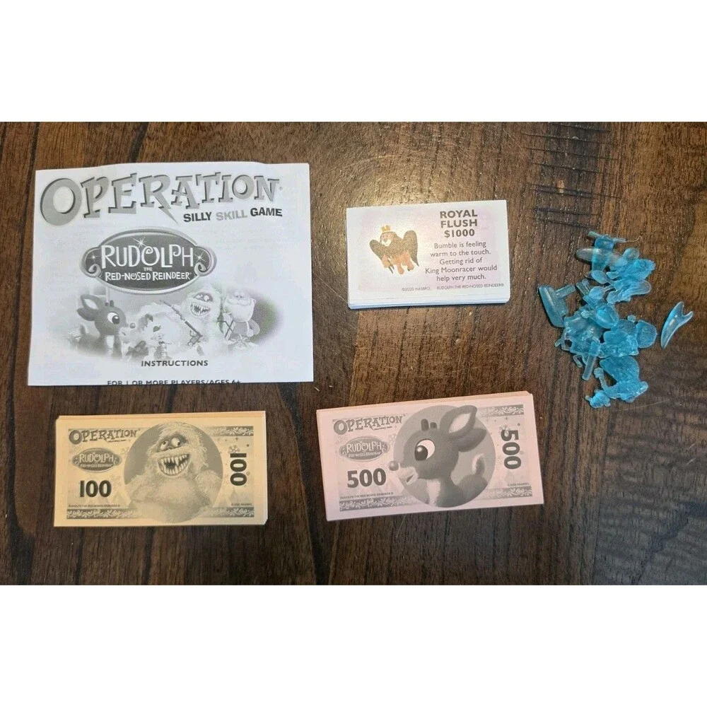 Operation Rudolph Red Nosed Reindeer Silly Skill Game Complete Tested Hasbro
